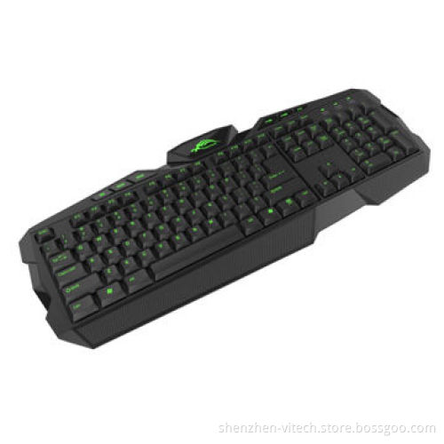 Illuminated Multimedia Keyboard with 104 Standard Keys, 9 Game Keys, Multiple Languages